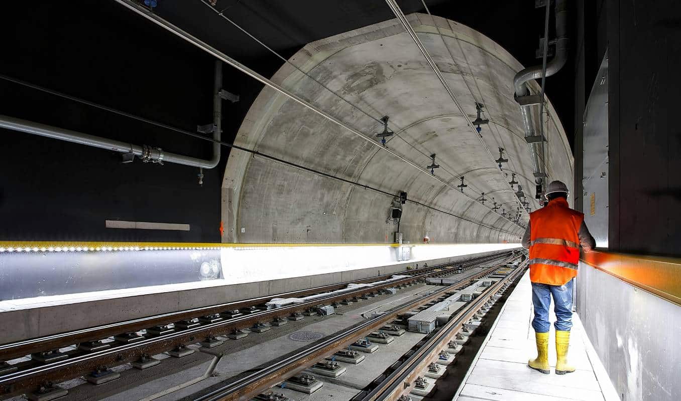 person in a tunnel
